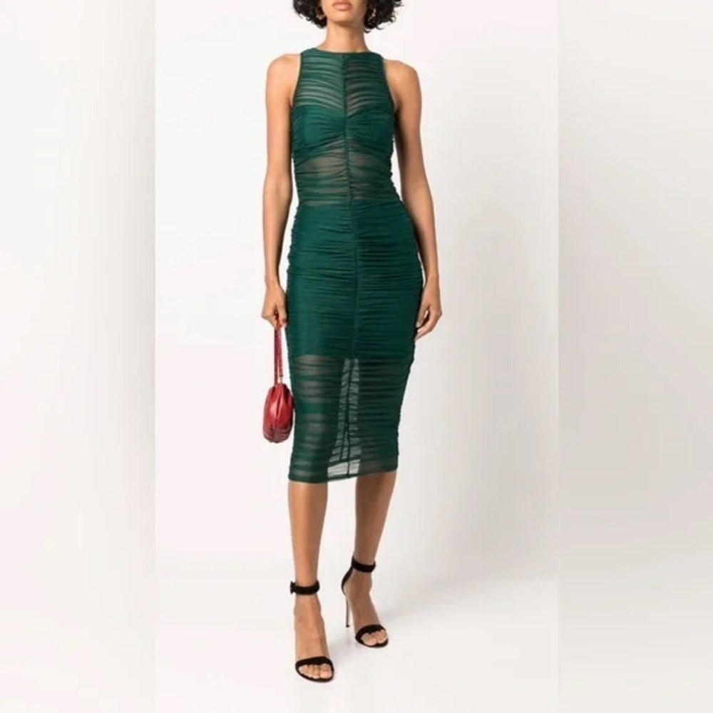 FLEUR DU MAL Ruched Midi Dress